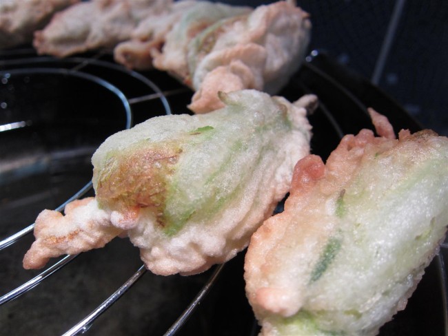 Tökvirág tempura
